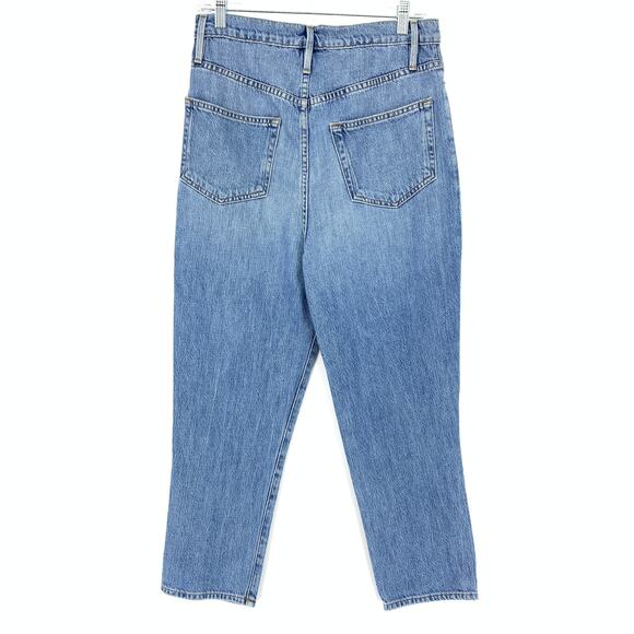 FRAME Women's Size 24 Blue Le Overlap Jeans Jett Light Wash High Rise Cropped - Picture 2 of 6